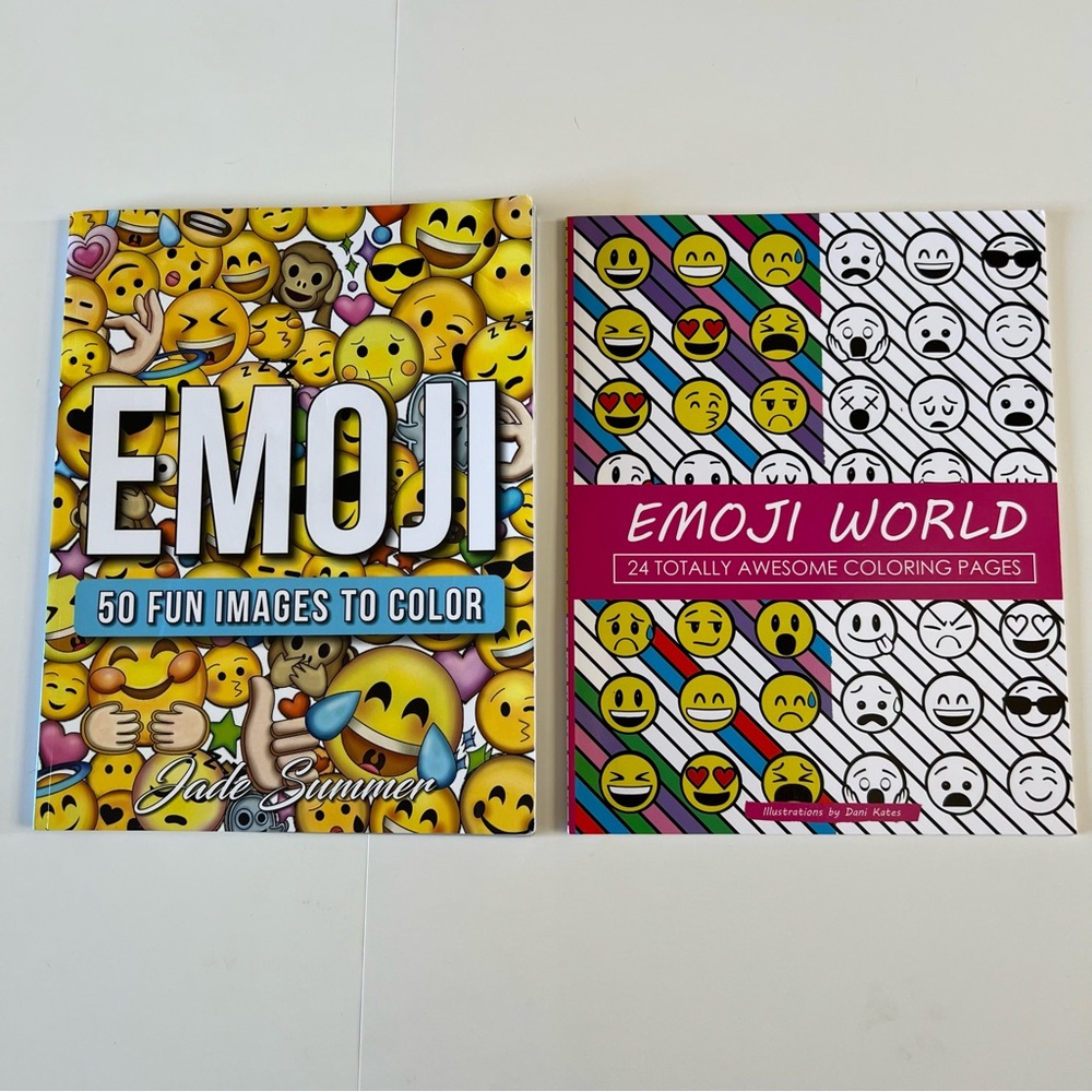New Emoji Smiley Face Lot 2 Kids Art Coloring Books